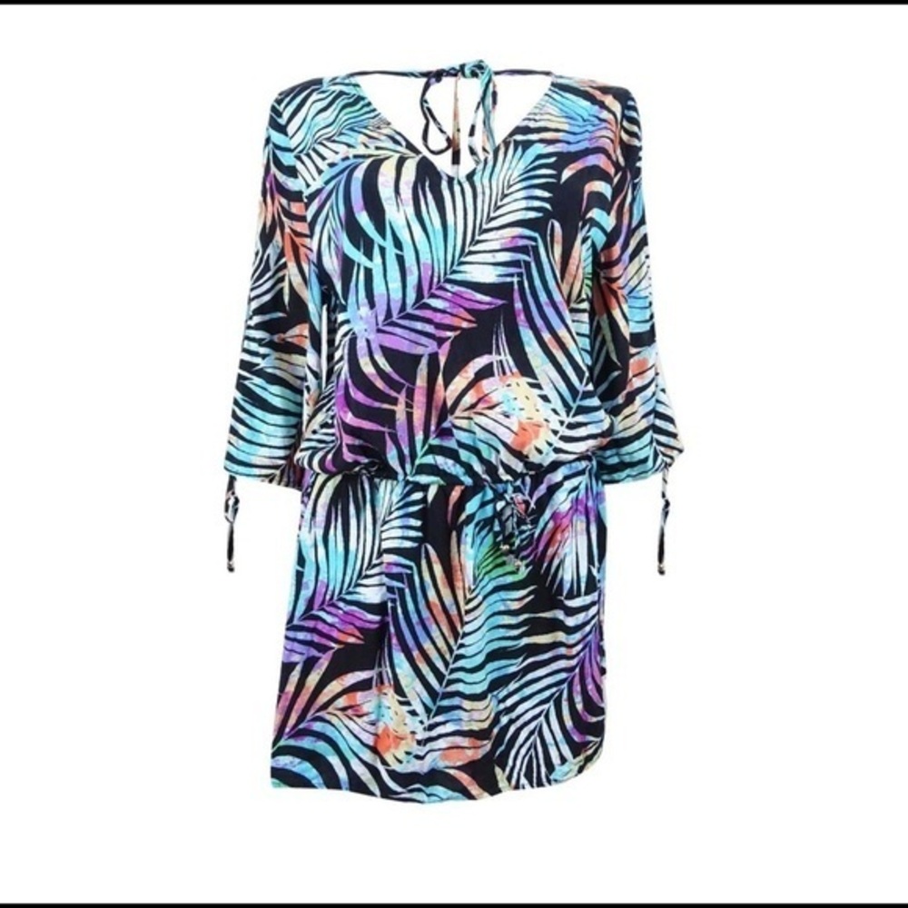 Bar III palm print Swim Cover-Up, size medium